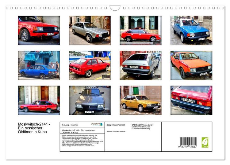 Produktbild: Moskwitsch-2141 - Ein russischer Oldtimer in Kuba (Wandkalender 2026 DIN A3 quer), CALVENDO Monatskalender