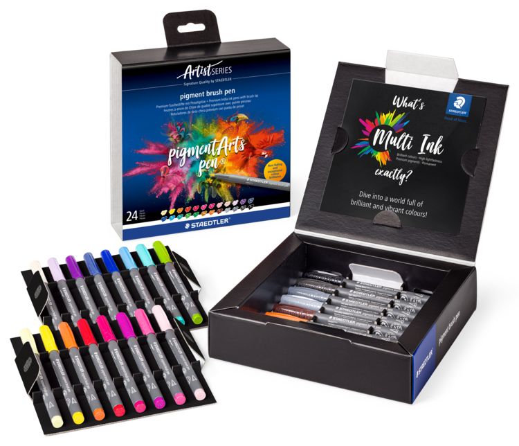 Produktbild: STAEDTLER Schreib- und Zeichbedarf pigment brush 371 Fasermaler mit Pinselspitze, 24er Set