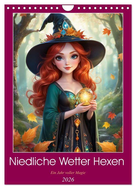 Produktbild: Niedliche Wetter Hexen (Wandkalender 2026 DIN A4 hoch), CALVENDO Monatskalender