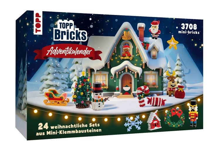 Produktbild: TOPP Bricks Adventskalender &ndash; 24 weihnachtliche Sets aus Mini-Klemmbausteinen