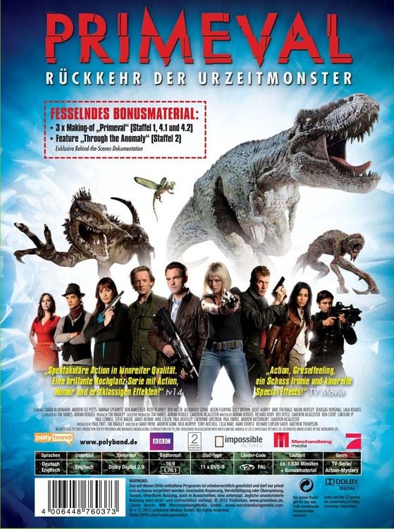 Produktbild: Primeval - R&uuml;ckkehr der Urzeitmonster/Staffel 1-4 - Box-Set [11 DVDs]
