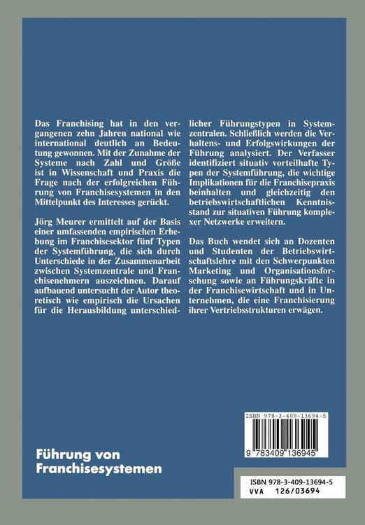 Produktbild: F&uuml;hrung von Franchisesystemen