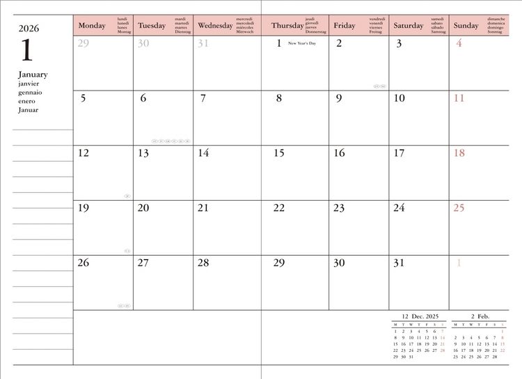 MARK'S 2025/26 Taschenkalender, A6 Colors // Purple