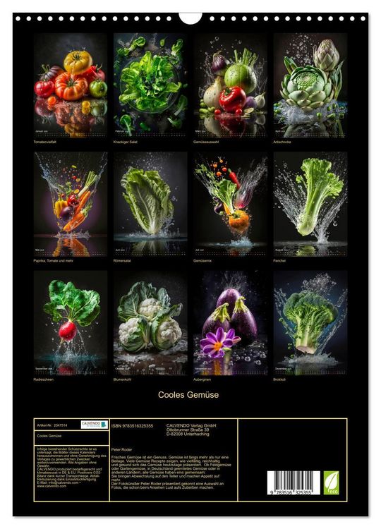 Produktbild: Cooles Gem&uuml;se (Wandkalender 2026 DIN A3 hoch), CALVENDO Monatskalender