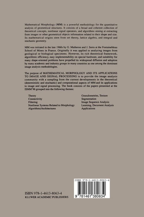Produktbild: Mathematical Morphology and Its Applications to Image and Signal Processing