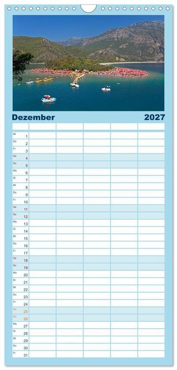 Produktbild: Familienplaner 2027 - Sommer an der T&uuml;rkischen &Auml;g&auml;is mit 5 Spalten (Wandkalender, 21 x 45 cm) CALVENDO