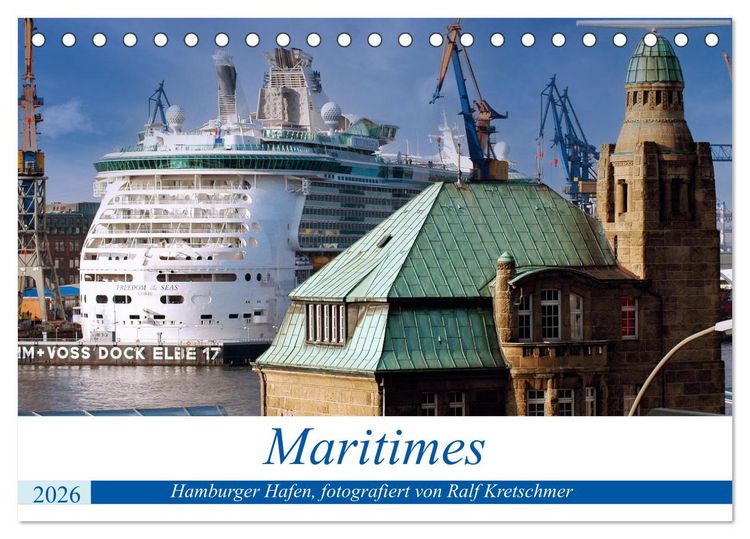 Produktbild: Maritimes. Hamburger Hafen, fotografiert von Ralf Kretschmer (Tischkalender 2026 DIN A5 quer), CALVENDO Monatskalender