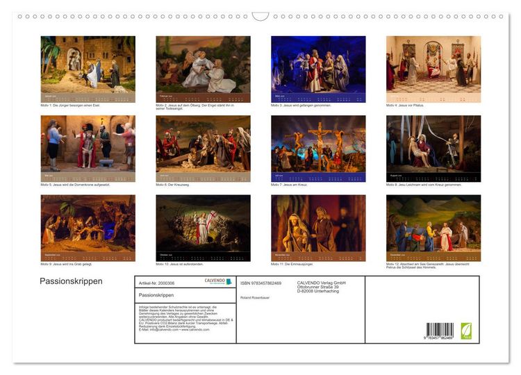 Produktbild: Passionskrippen (Wandkalender 2026 DIN A2 quer), CALVENDO Monatskalender