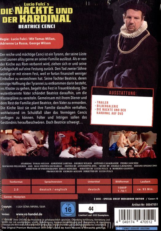 Produktbild: Die Nackte und der Kardinal - Mediabook wattiert - Limitiert auf 222 St&uuml;ck - Cover G (Blu-ray + DVD)