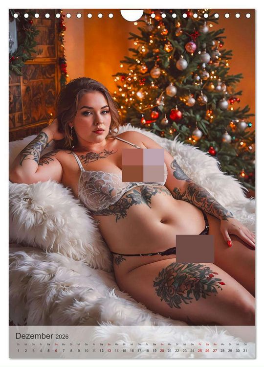 Produktbild: Verf&uuml;hrerische Momente - Kurven und Tattoos (Wandkalender 2026 DIN A4 hoch), CALVENDO Monatskalender