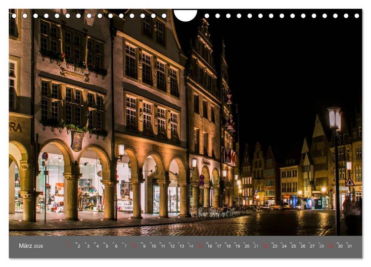 Produktbild: Leuchtendes M&uuml;nster 2026 - die Metropole Westfalens (Wandkalender 2026 DIN A4 quer), CALVENDO Monatskalender