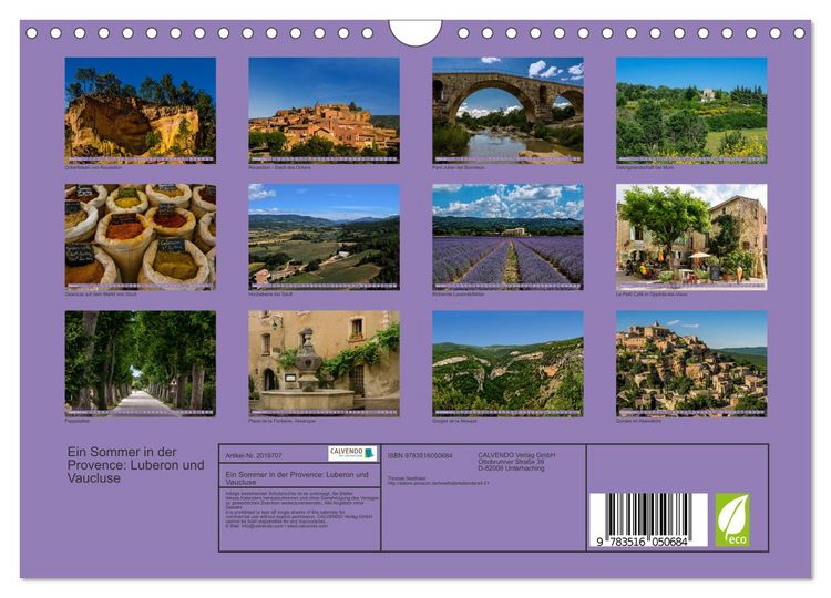 Produktbild: Ein Sommer in der Provence: Luberon und Vaucluse (Wandkalender 2026 DIN A4 quer), CALVENDO Monatskalender