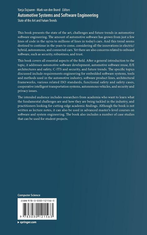 Produktbild: Automotive Systems and Software Engineering