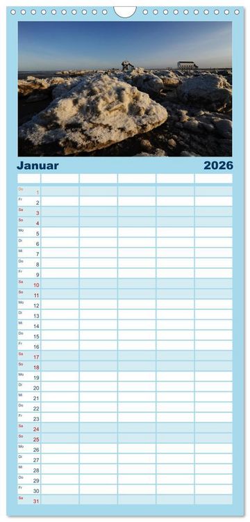 Produktbild: Familienplaner 2026 - St. Peter Ording mit 5 Spalten (Wandkalender, 21 x 45 cm) CALVENDO
