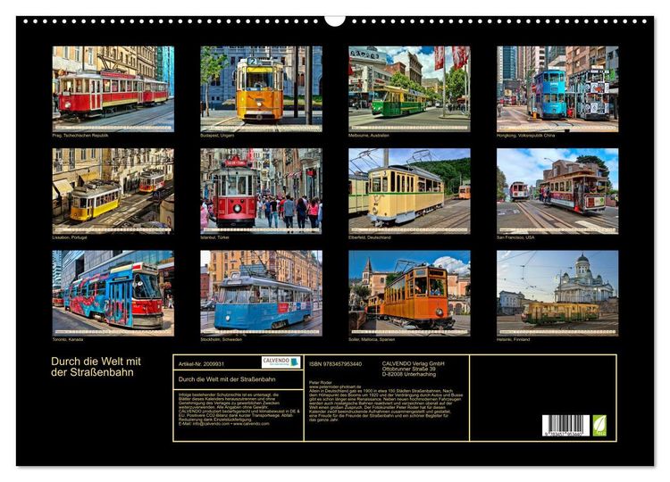 Produktbild: Durch die Welt mit der Stra&szlig;enbahn (Wandkalender 2026 DIN A2 quer), CALVENDO Monatskalender