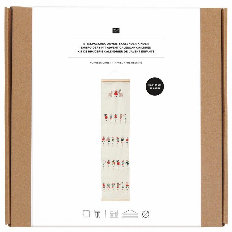 Produktbild: Stickpackung Vorgezeichnet, Adventskalender Kinder