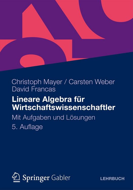 Produktbild: Lineare Algebra f&uuml;r Wirtschaftswissenschaftler