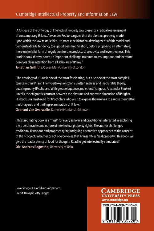 Produktbild: A Critique of the Ontology of Intellectual Property Law