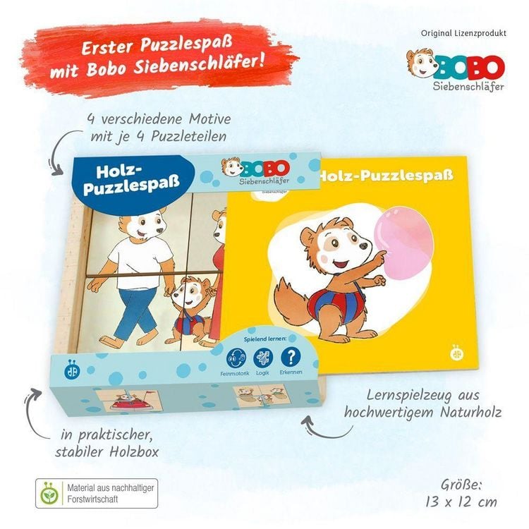 Produktbild: Tr&ouml;tsch Bobo Siebenschl&auml;fer Erster Puzzlespa&szlig; Holzpuzzle