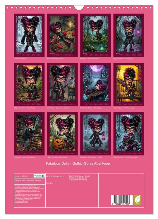 Produktbild: Fabulous Dolls - Gothic-G&ouml;res Abenteuer (Wandkalender 2027 DIN A3 hoch), CALVENDO Monatskalender