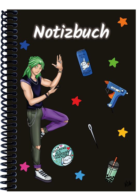 Produktbild: A 5 Notizbuch Manga Quinn, schwarz, liniert