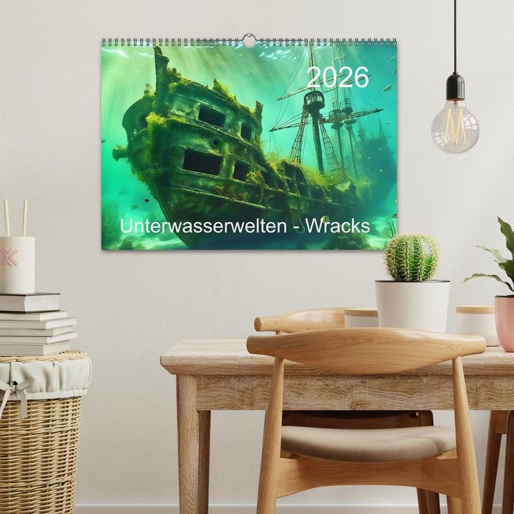 Produktbild: Unterwasserwelt der Wracks 2026 (Wandkalender 2026 DIN A3 quer), CALVENDO Monatskalender