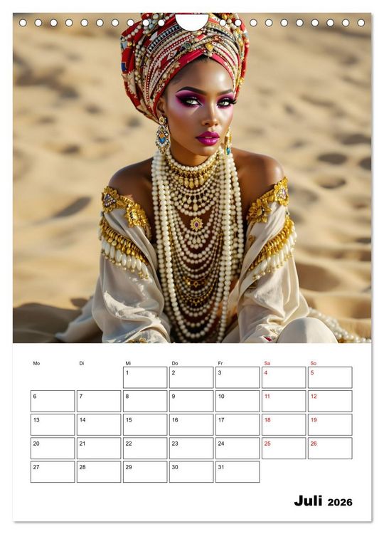 Produktbild: W&uuml;stenk&ouml;niginnen (Wandkalender 2026 DIN A4 hoch), CALVENDO Monatskalender