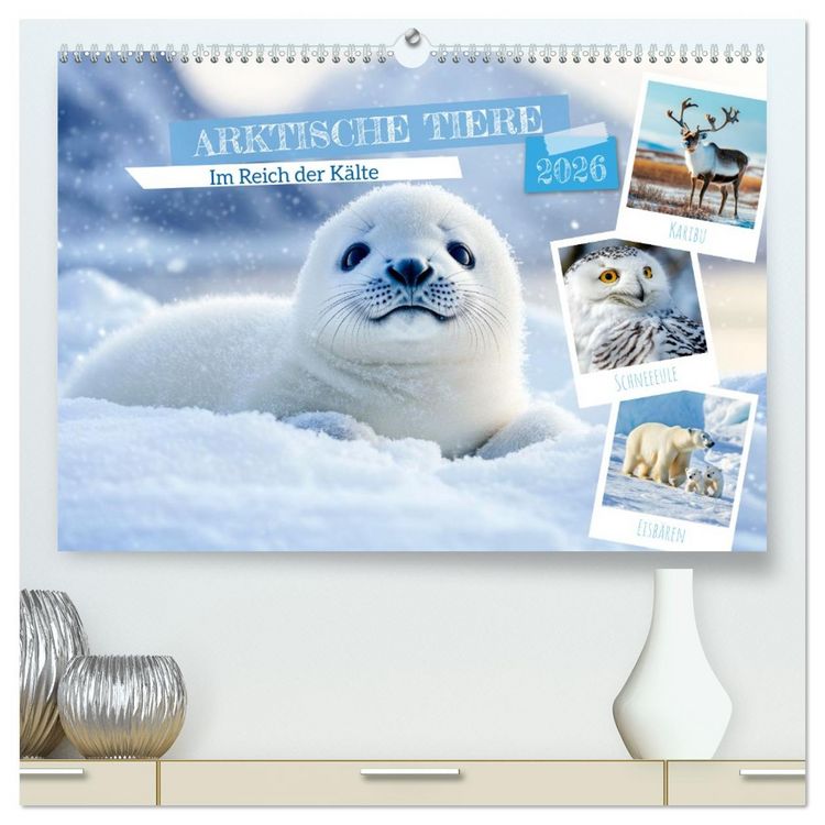 Produktbild: ARKTISCHE TIERE Im Reich der K&auml;lte (hochwertiger Premium Wandkalender 2026 DIN A2 quer), Kunstdruck in Hochglanz