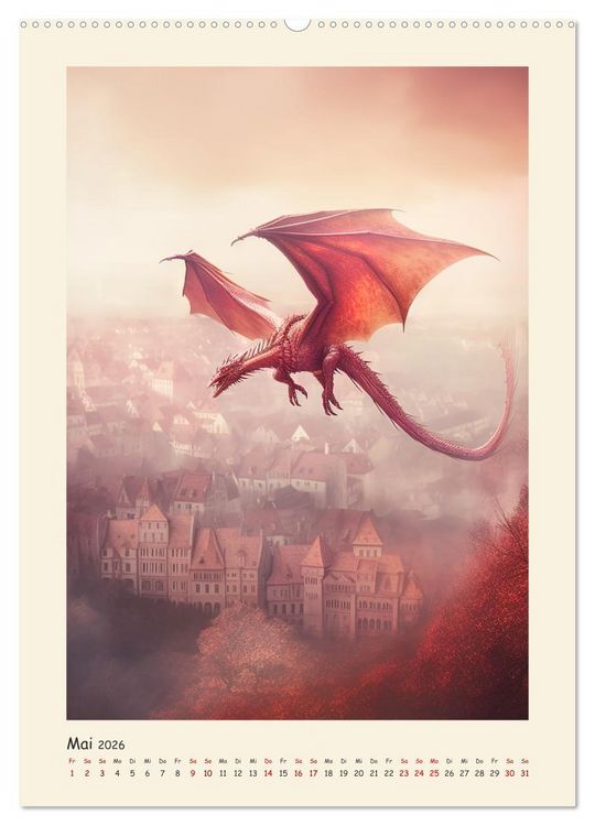 Produktbild: Malerische Drachen (Wandkalender 2026 DIN A2 hoch), CALVENDO Monatskalender