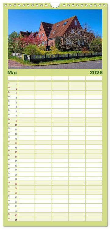 Produktbild: Familienplaner 2026 - Langeoog - Sch&ouml;nste Insel Ostfrieslands mit 5 Spalten (Wandkalender, 21 x 45 cm) CALVENDO
