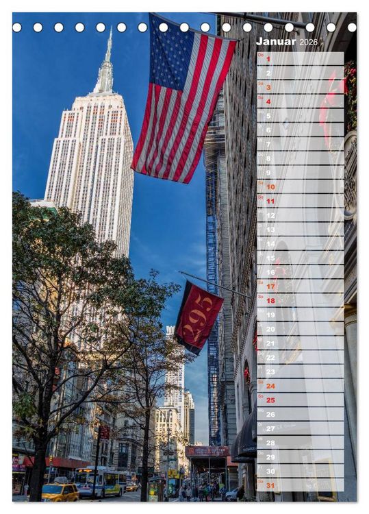 Produktbild: New York City Geburtstagskalender (Tischkalender 2026 DIN A5 hoch), CALVENDO Monatskalender