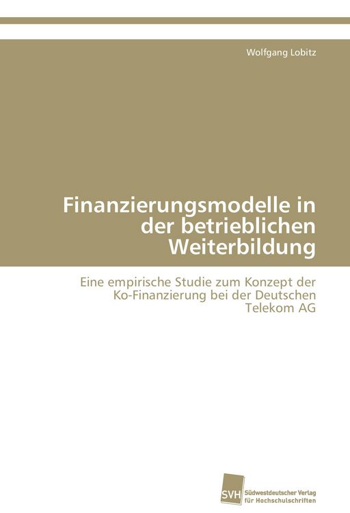 Produktbild: Finanzierungsmodelle in der betrieblichen Weiterbildung