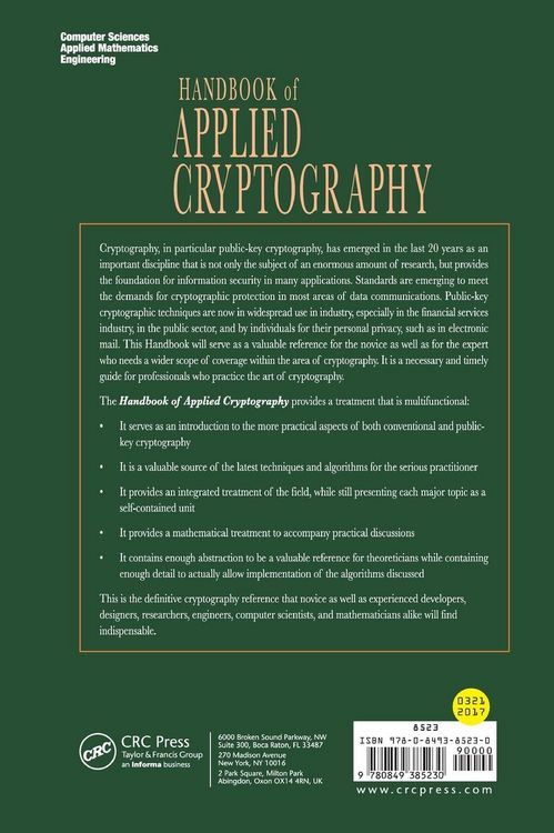 Produktbild: Handbook of Applied Cryptography