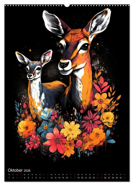 Produktbild: Afrikanische Tierfamilien (Wandkalender 2026 DIN A2 hoch), CALVENDO Monatskalender