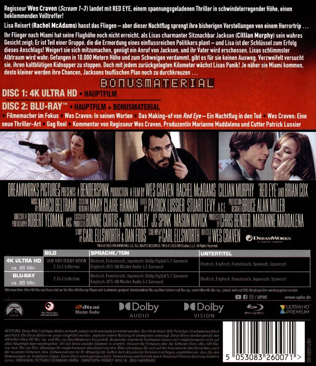 Produktbild: Red Eye (4K Ultra HD) (+ Blu-ray)