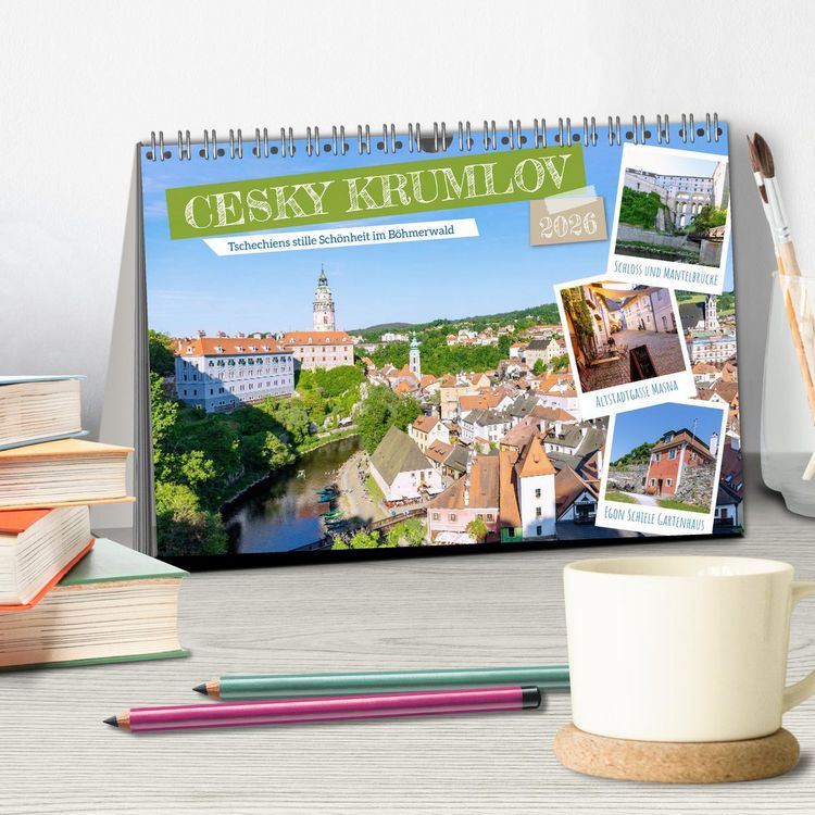 Produktbild: Cesky Krumlov. Tschechiens stille Sch&ouml;nheit im B&ouml;hmerwald (Tischkalender 2026 DIN A5 quer), CALVENDO Monatskalender