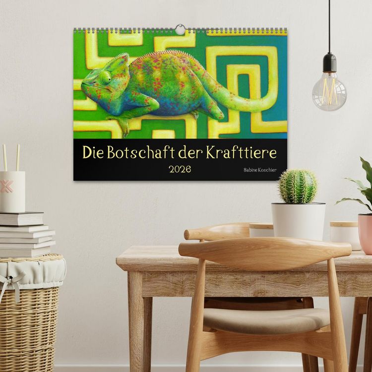 Produktbild: Die Botschaft der Krafttiere (Wandkalender 2026 DIN A3 quer), CALVENDO Monatskalender