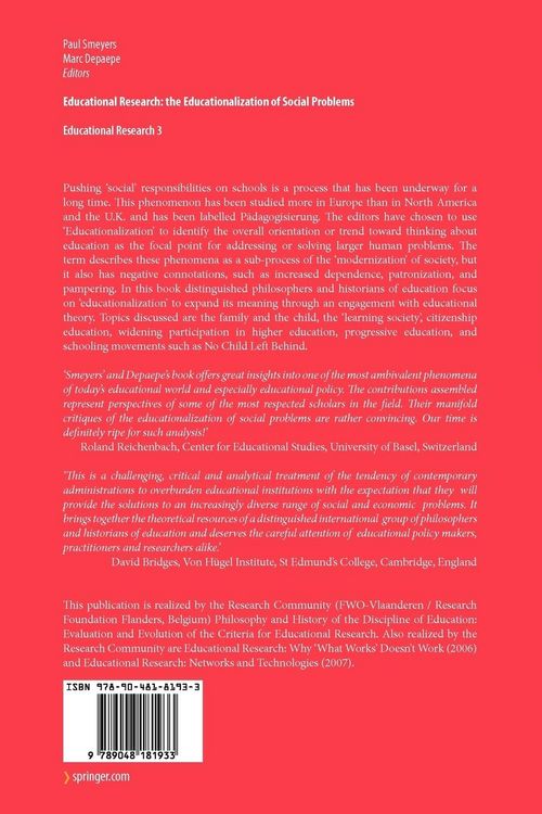 Produktbild: Educational Research: the Educationalization of Social Problems