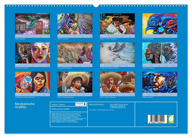 Produktbild: Mexikanische Graffitis (hochwertiger Premium Wandkalender 2026 DIN A2 quer), Kunstdruck in Hochglanz