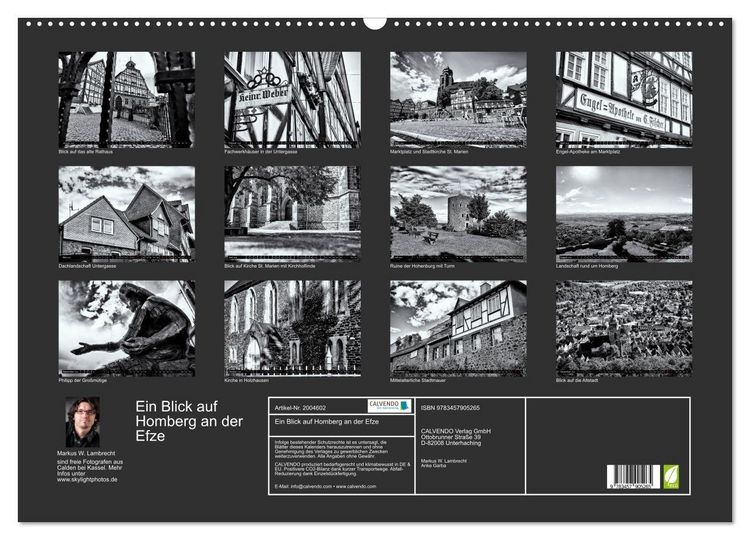 Produktbild: Ein Blick auf Homberg an der Efze (Wandkalender 2026 DIN A2 quer), CALVENDO Monatskalender