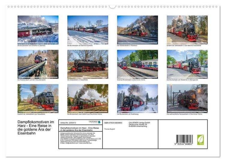 Produktbild: Dampflokomotiven im Harz - Eine Reise in die goldene &Auml;ra der Eisenbahn (hochwertiger Premium Wandkalender 2027 DIN A2 quer), Kunstdruck in Hochglanz