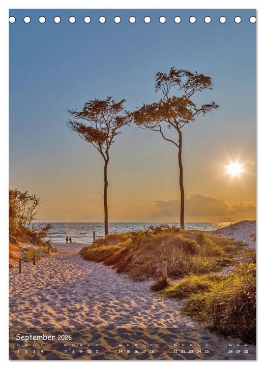 Produktbild: Wunderbare Ostseelandschaft Fischland-Dar&szlig;-Zingst (Tischkalender 2026 DIN A5 hoch), CALVENDO Monatskalender