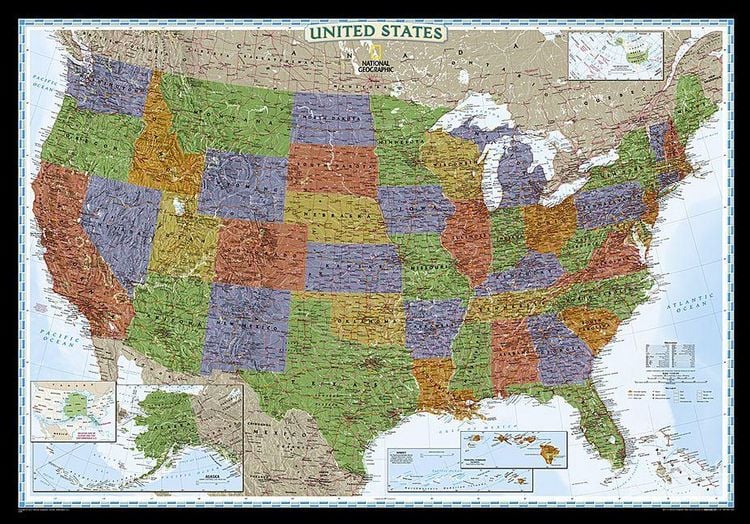 Produktbild: National Geographic United States Wall Map - Decorator (43.5 X 30.5 In)