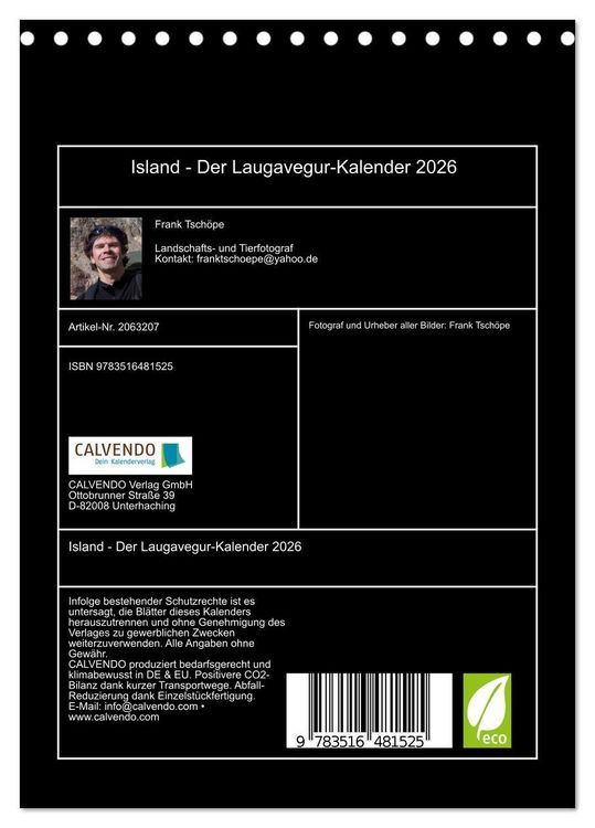 Produktbild: Island - Der Laugavegur-Kalender 2026 (Tischkalender 2026 DIN A5 hoch), CALVENDO Monatskalender