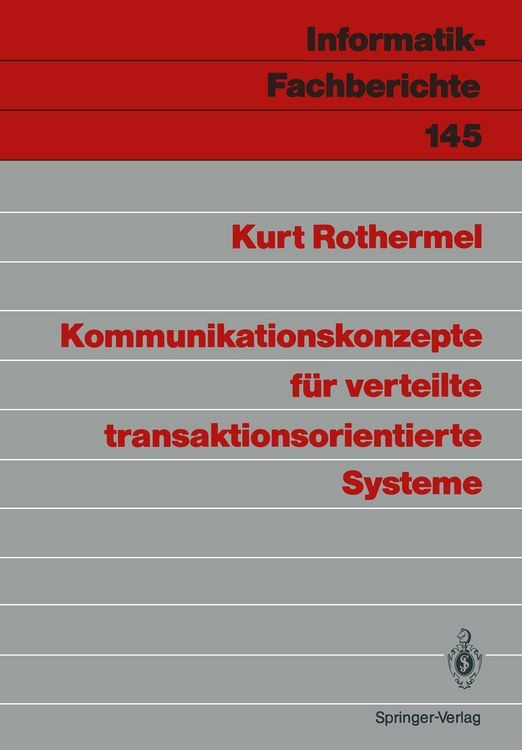 Produktbild: Kommunikationskonzepte f&uuml;r verteilte transaktionsorientierte Systeme
