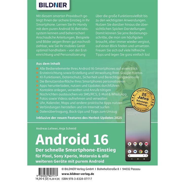 Produktbild: Android 16 - Der schnelle Smartphone-Einstieg - F&uuml;r Einsteiger ohne Vorkenntnisse