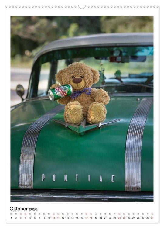 Produktbild: Travelling Teddy Kuba Edition 2026 (Wandkalender 2026 DIN A2 hoch), CALVENDO Monatskalender
