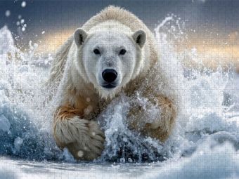 Produktbild: CALVENDO Puzzle Mit voller Kraft ins Wasser - um sich die Beute zu sichern | 1000 Teile Lege-Gr&ouml;&szlig;e 64x48cm Foto-Puzzle f&uuml;r gl&uuml;ckliche Stunden