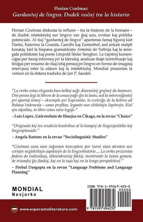 Produktbild: Gardantoj de lingvo. Dudek vo&iquest;oj tra la historio