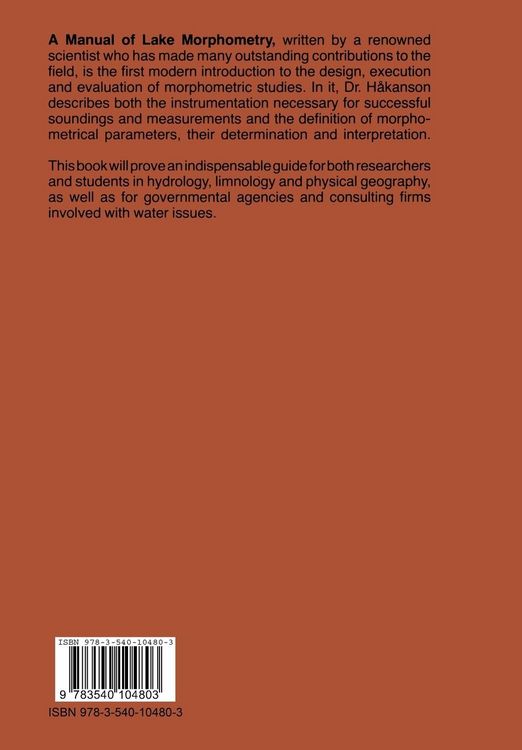 Produktbild: A Manual of Lake Morphometry